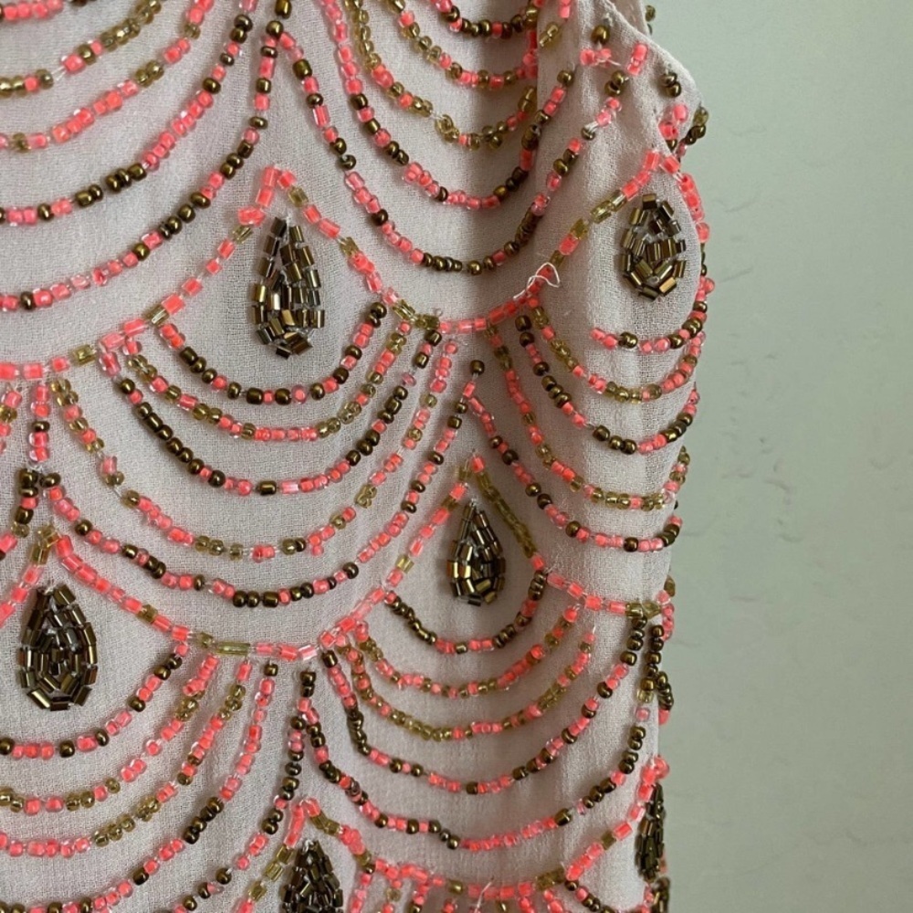 Anthro Moulinette Soeurs Pink Beaded Dress Size 2 - Picture 13 of 13